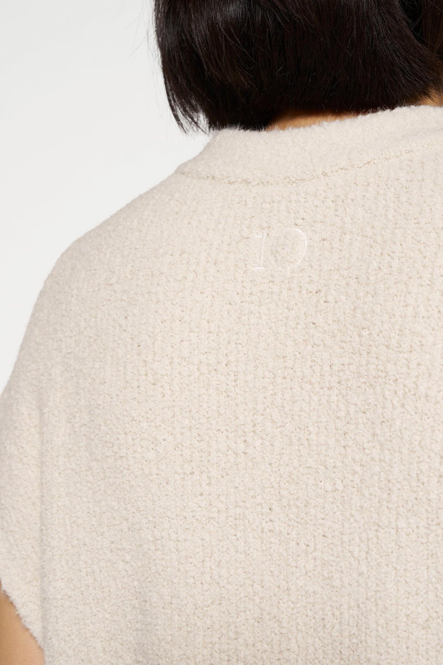 SHORT SLEEVE BOUCLE TOP