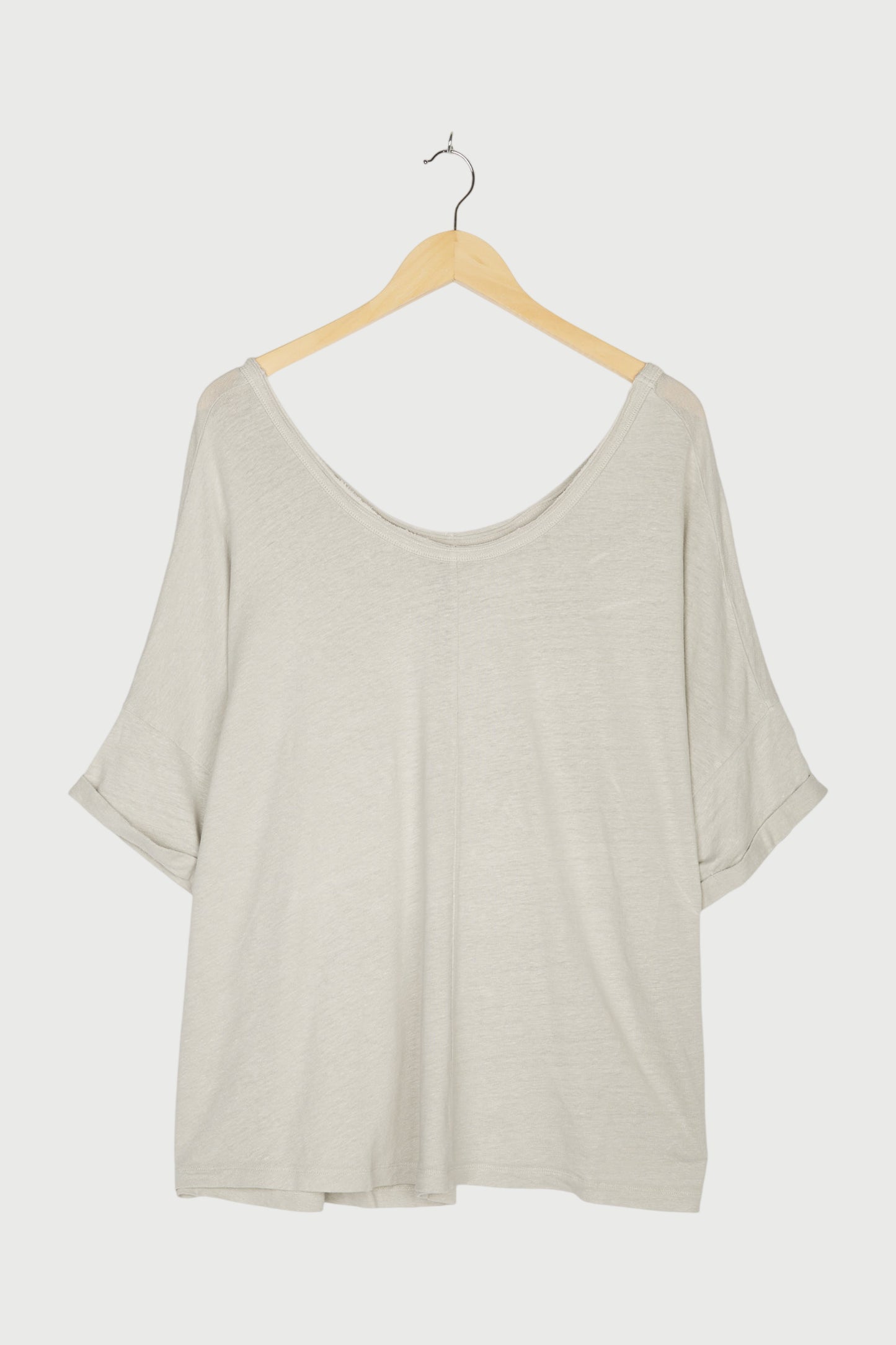 WIDE NECK TEE LINEN