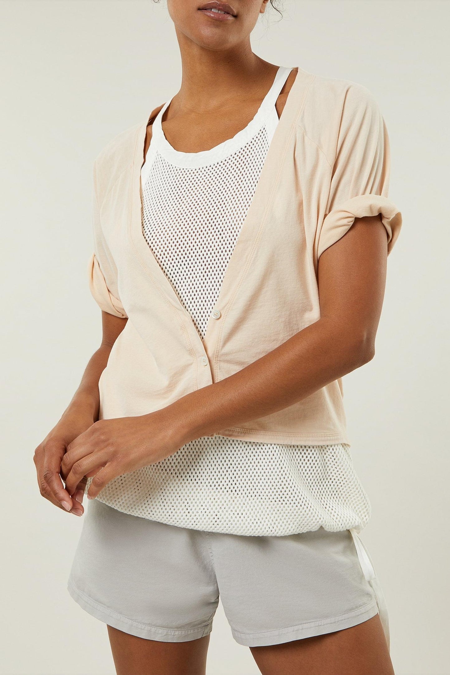 WASHED CARDIGAN BLOUSE