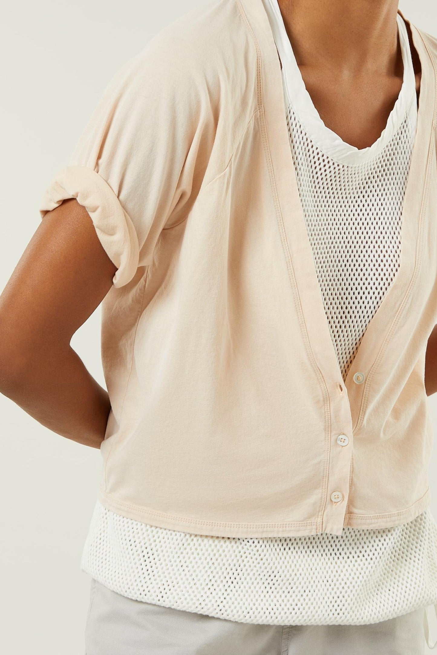 WASHED CARDIGAN BLOUSE