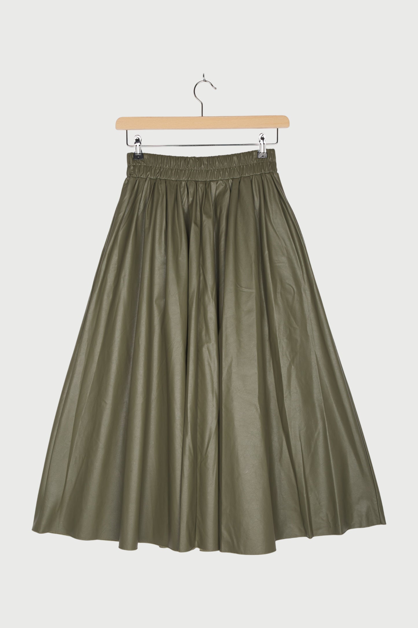 LEATHER LOOK PLEATED SKIRT