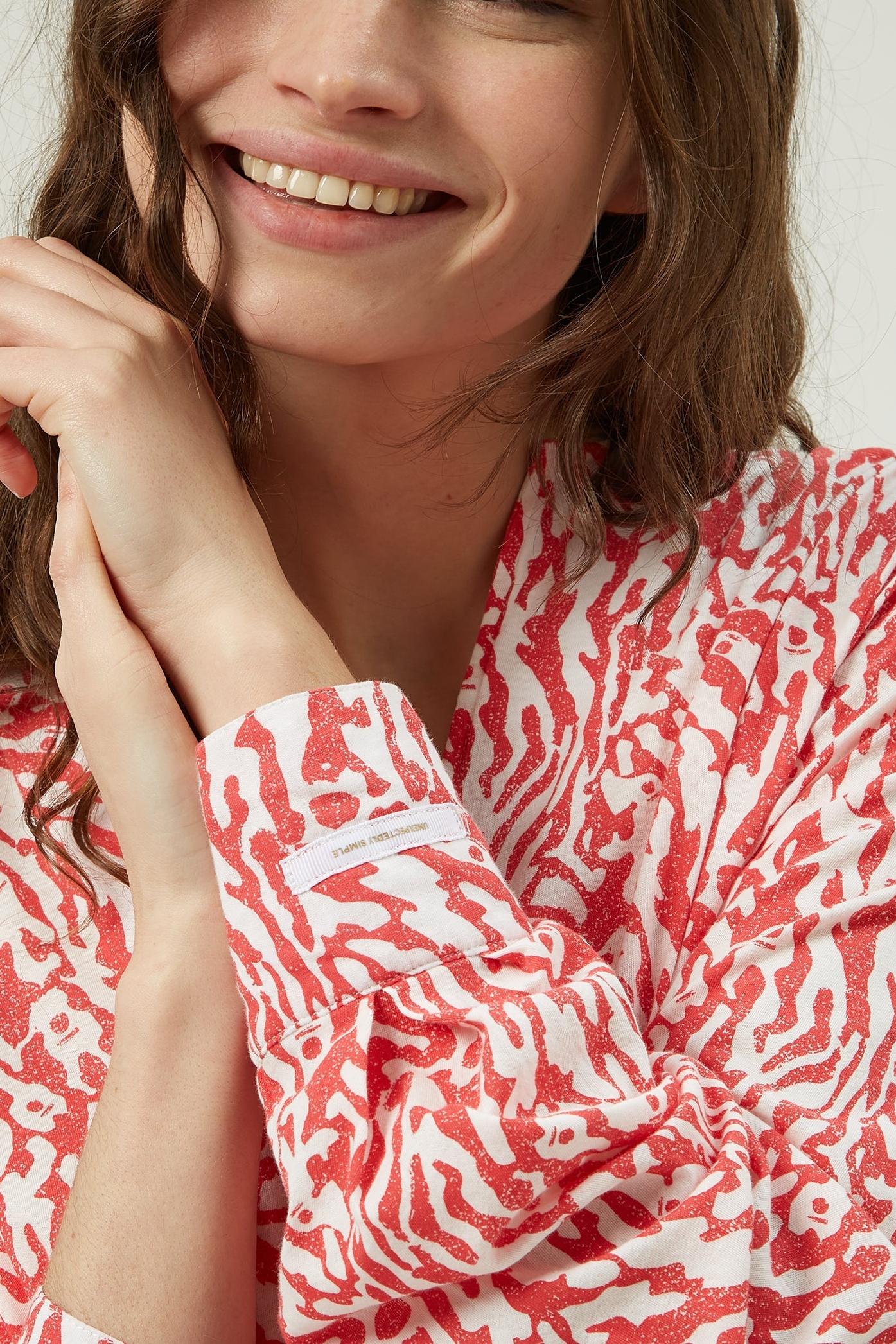 V-NECK BLOUSE ZEBRA JERSEY