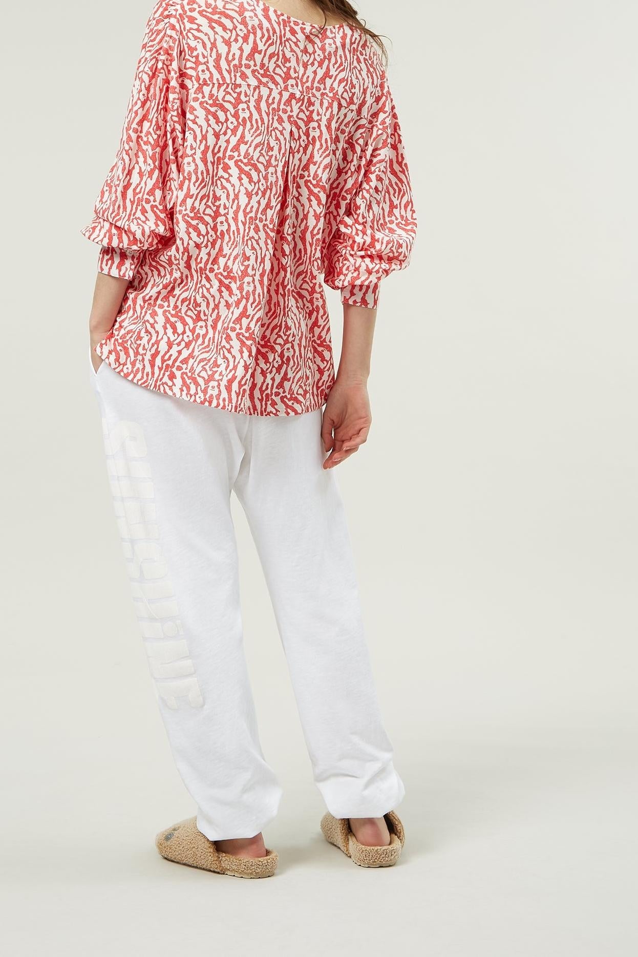 V-NECK BLOUSE ZEBRA JERSEY