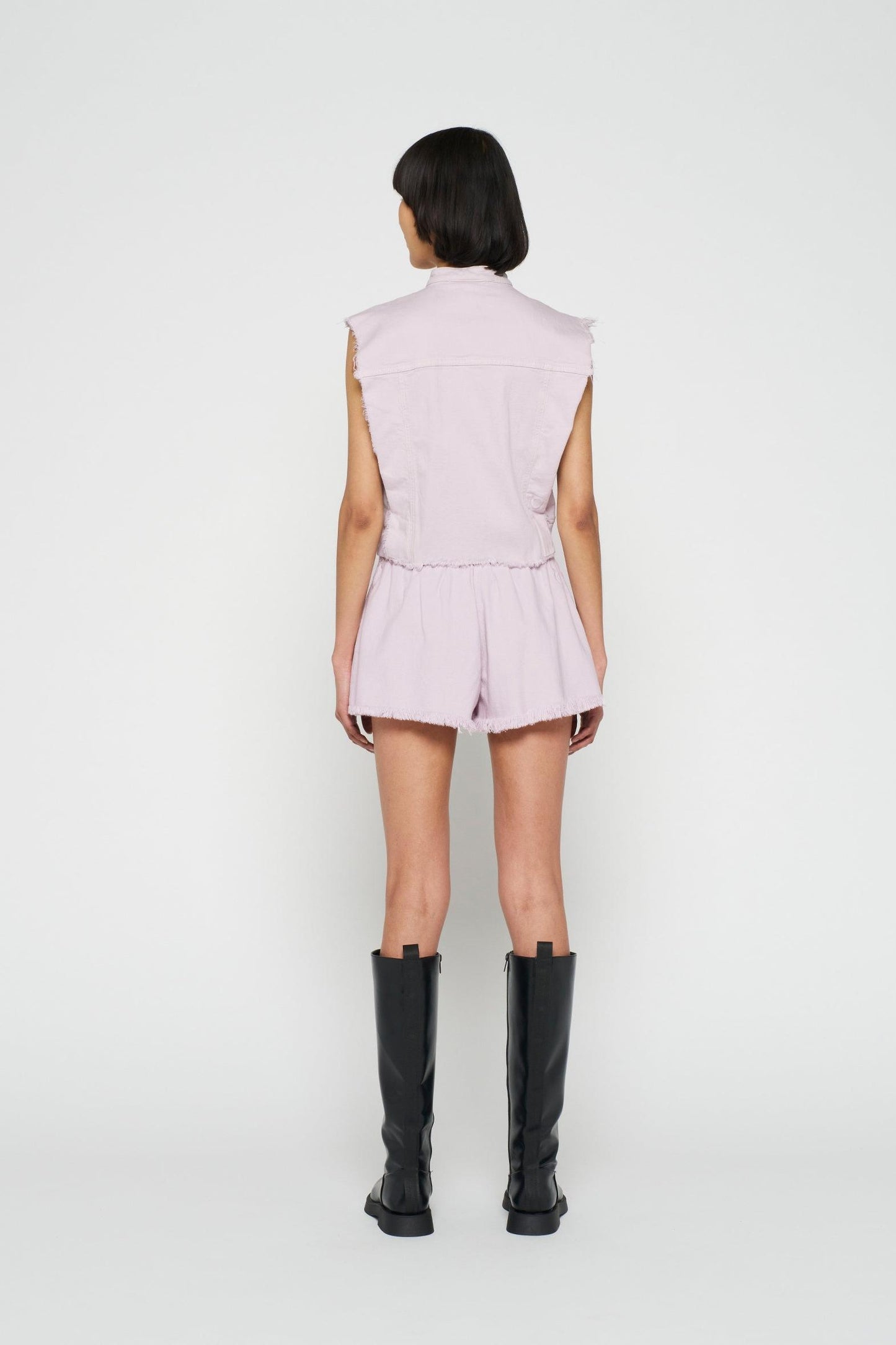 CROPPED TWILL GILET