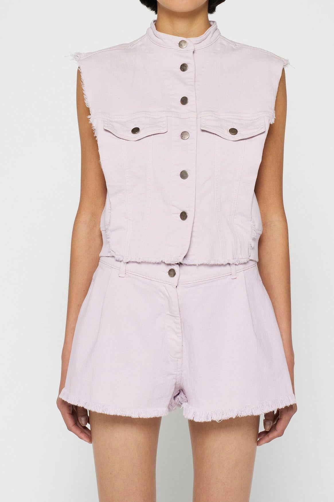 CROPPED TWILL GILET