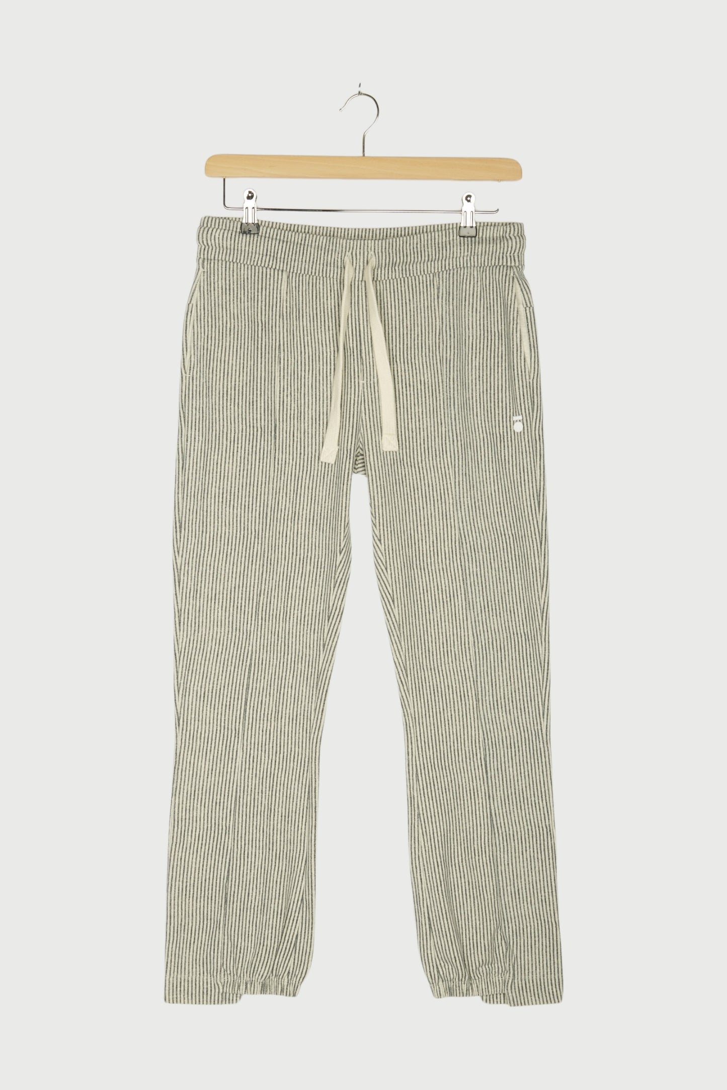 straight jogger denim stripe
