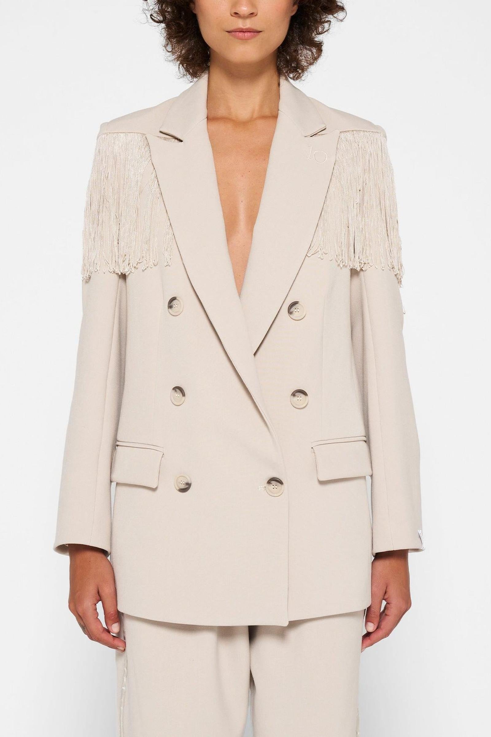 CREPE BLAZER FRINGE