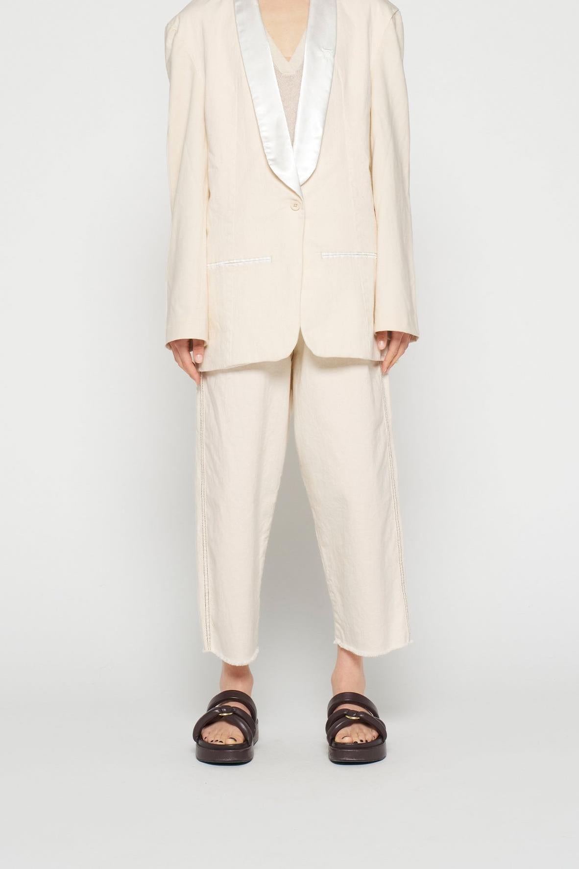 SMOKING BLAZER SLUB TWILL