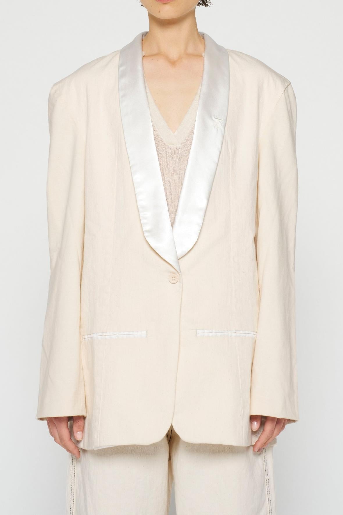 SMOKING BLAZER SLUB TWILL