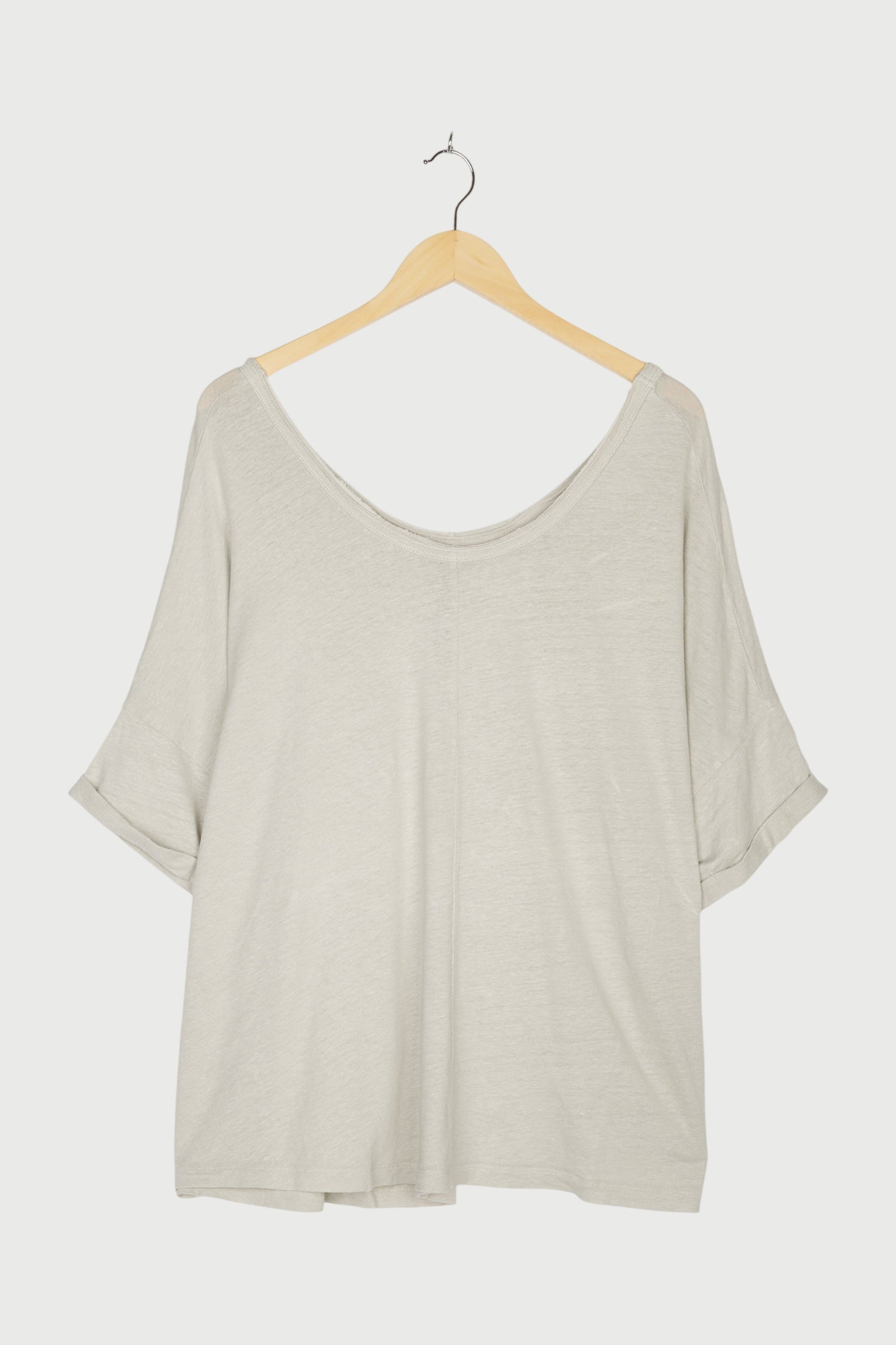 WIDE NECK TEE LINEN