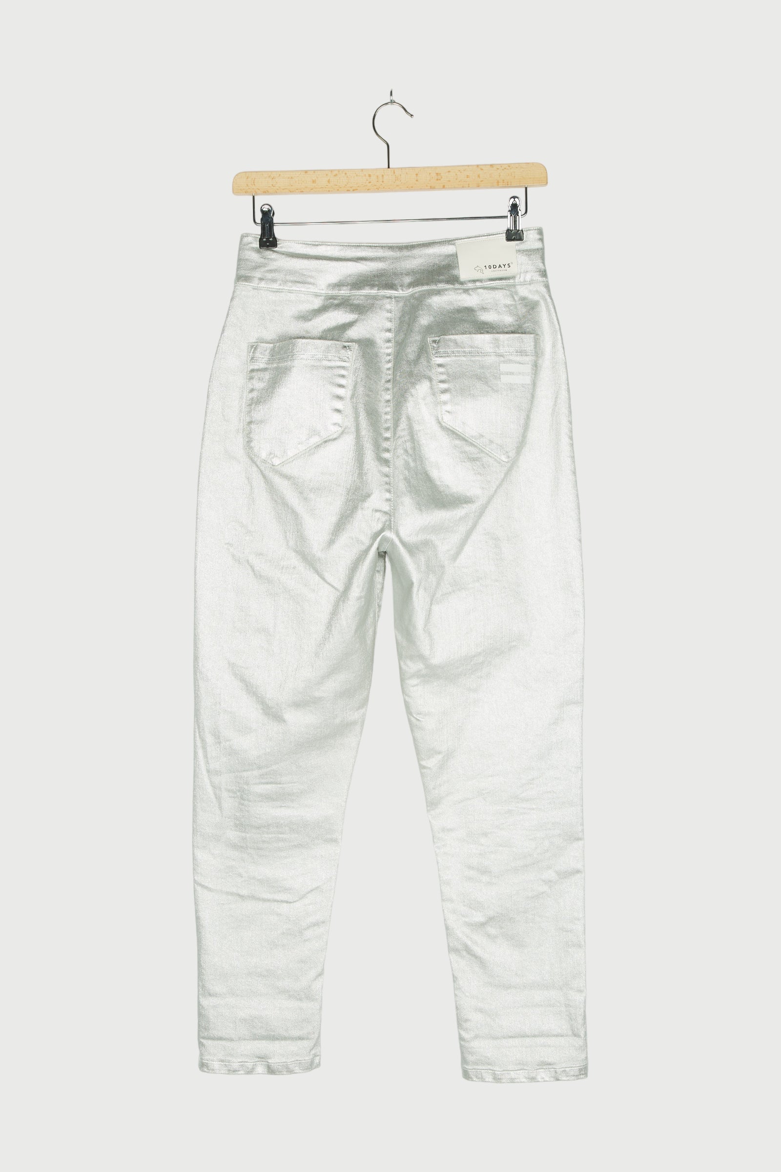 HIGH WAIST DENIM METALLIC