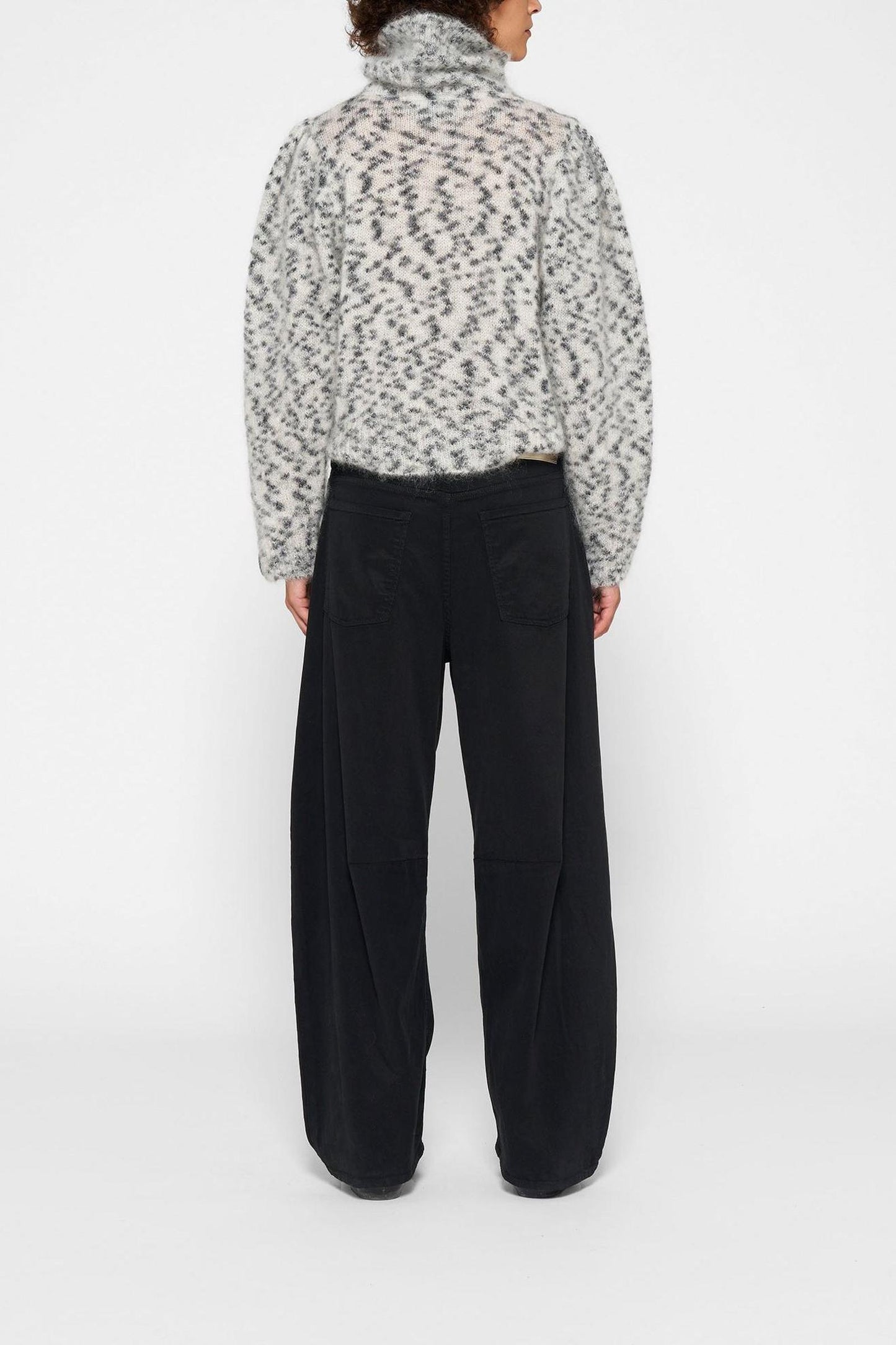 PUFFED COLL SWEATER KNIT LEOPARD