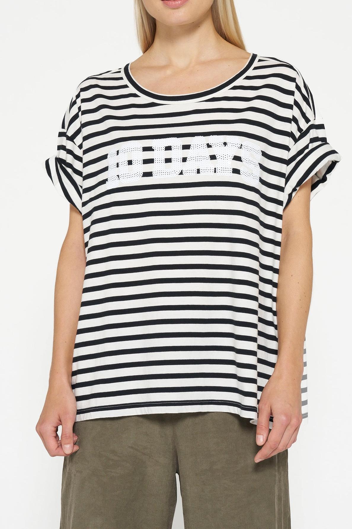 TEE STRIPE SEQUINS LOGO