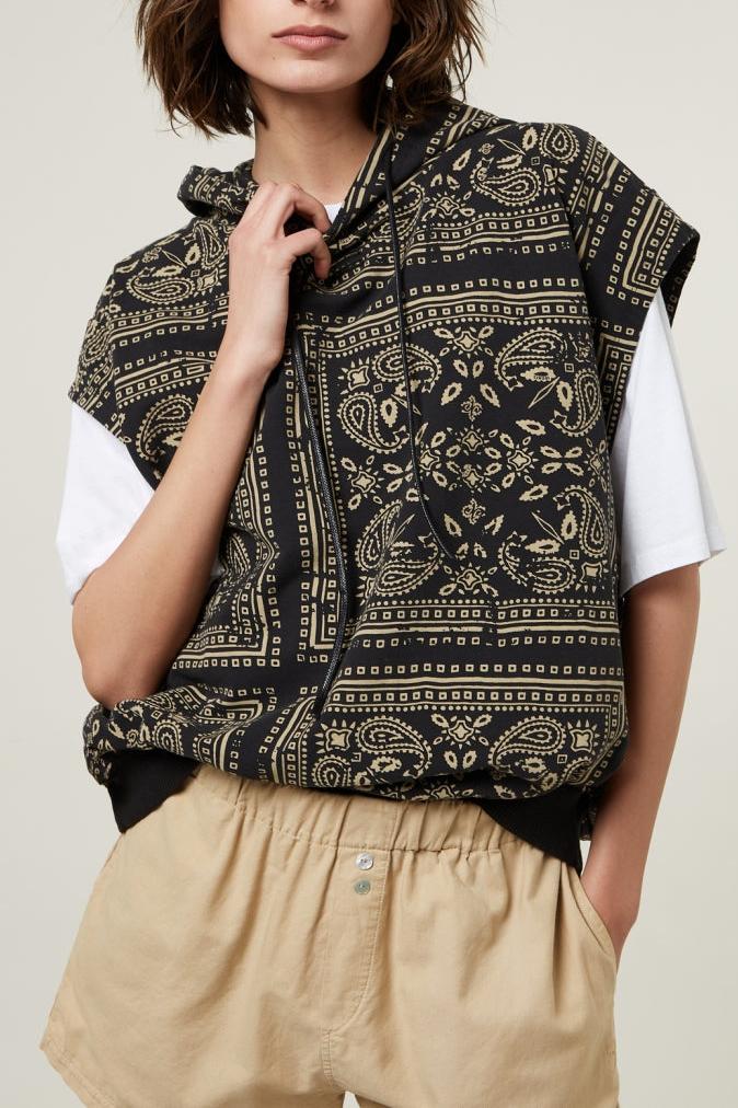 SHORT HOODIE PAISLEY