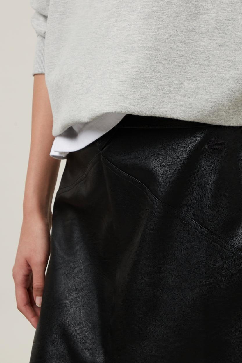 LEATHERLOOK MIDI SKIRT