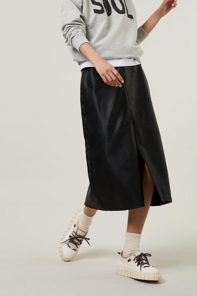 LEATHERLOOK MIDI SKIRT