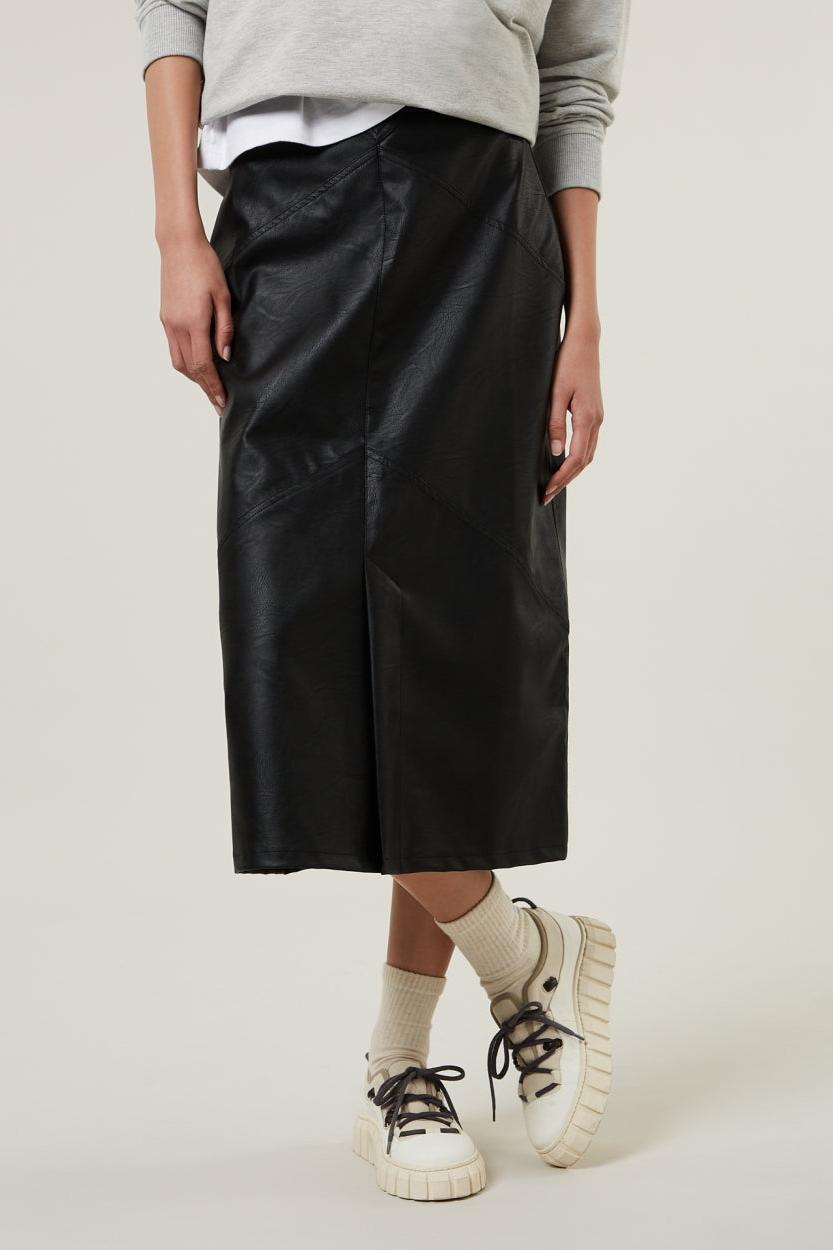 LEATHERLOOK MIDI SKIRT