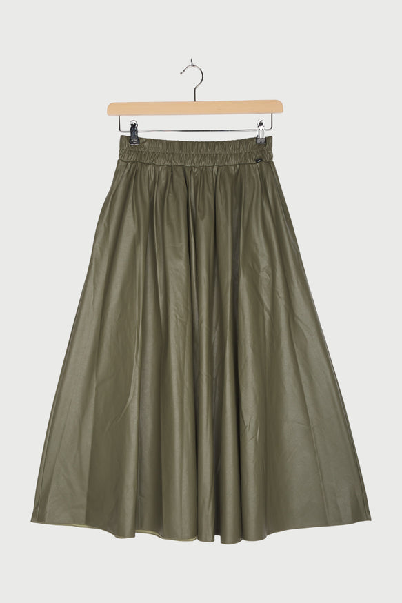 LEATHER LOOK PLEATED SKIRT