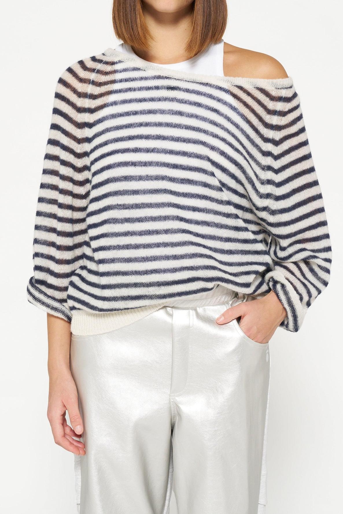 THIN KNIT SWEATER STRIPE