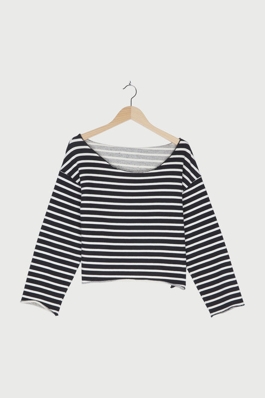BOAT NECK SWEATER STRIPES