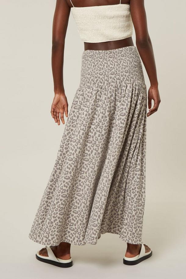 SMOCK SKIRT LEOPARD