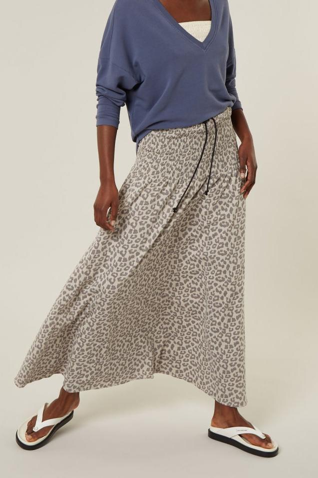 SMOCK SKIRT LEOPARD