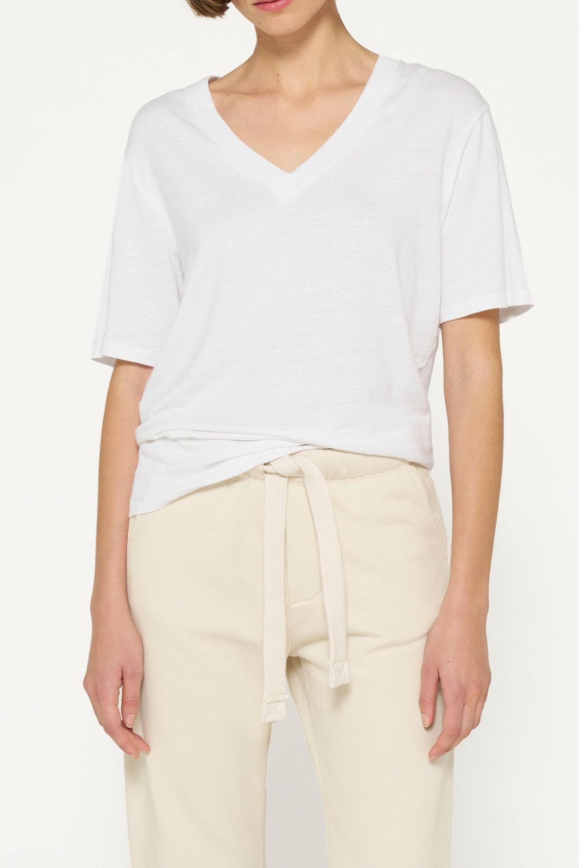 V-NECK TEE LINEN COTTON