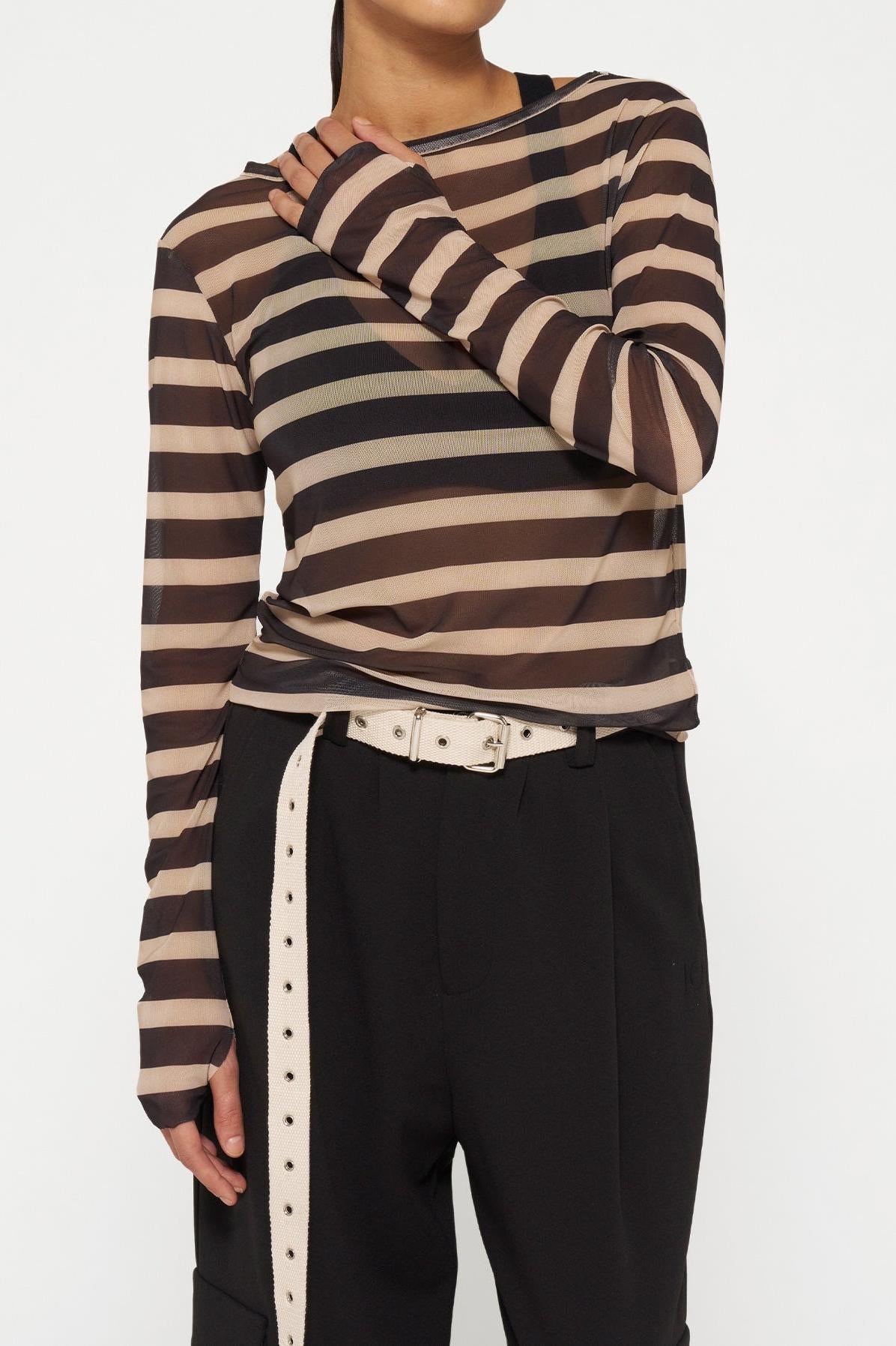 MESH TEE STRIPES