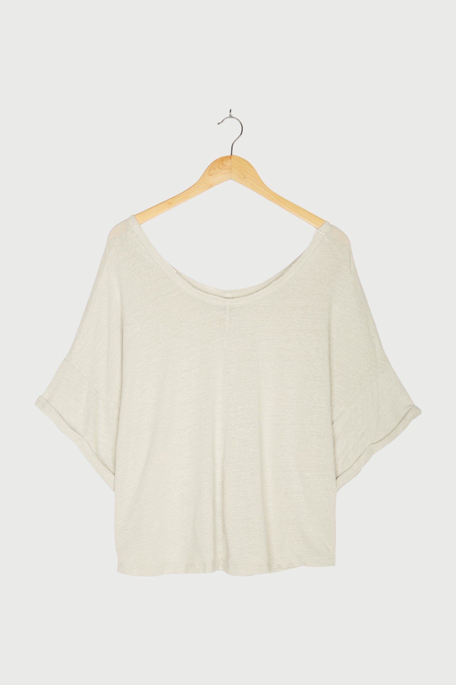 WIDE NECK TEE LINEN