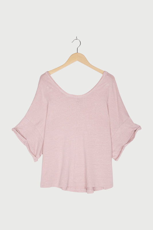 WIDE NECK TEE LINEN