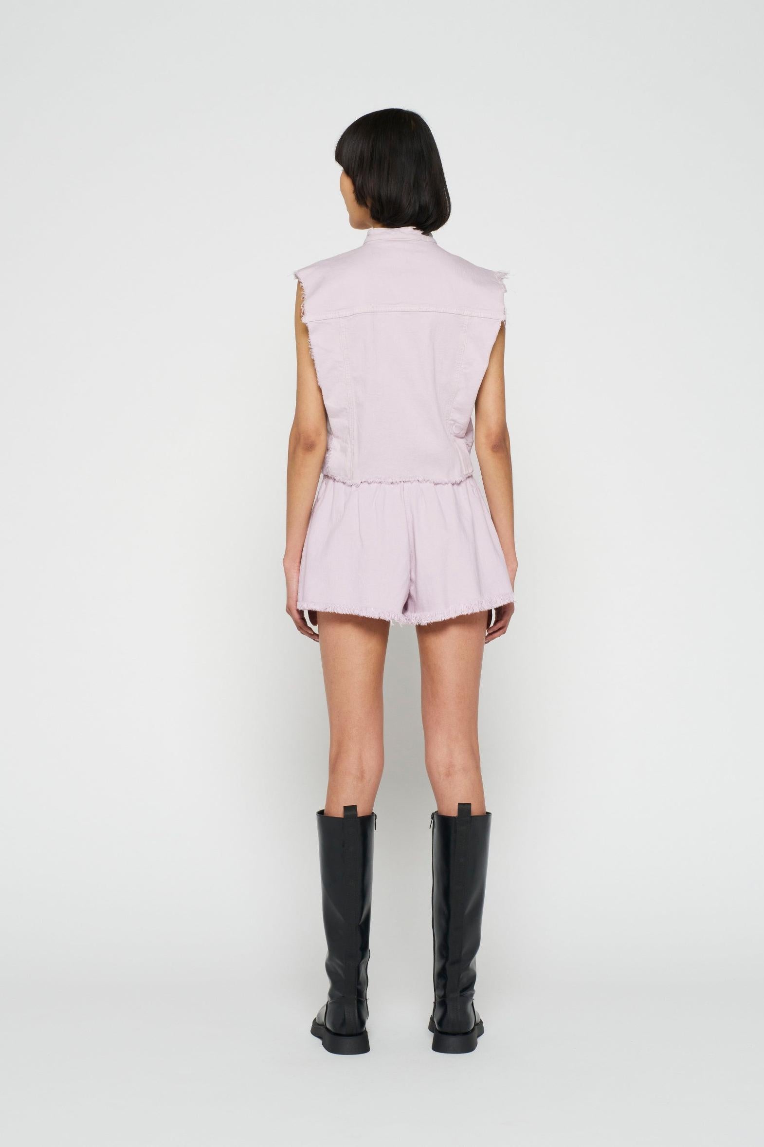 CROPPED TWILL GILET
