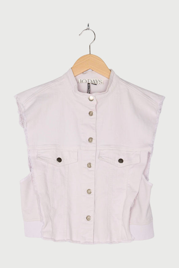 CROPPED TWILL GILET