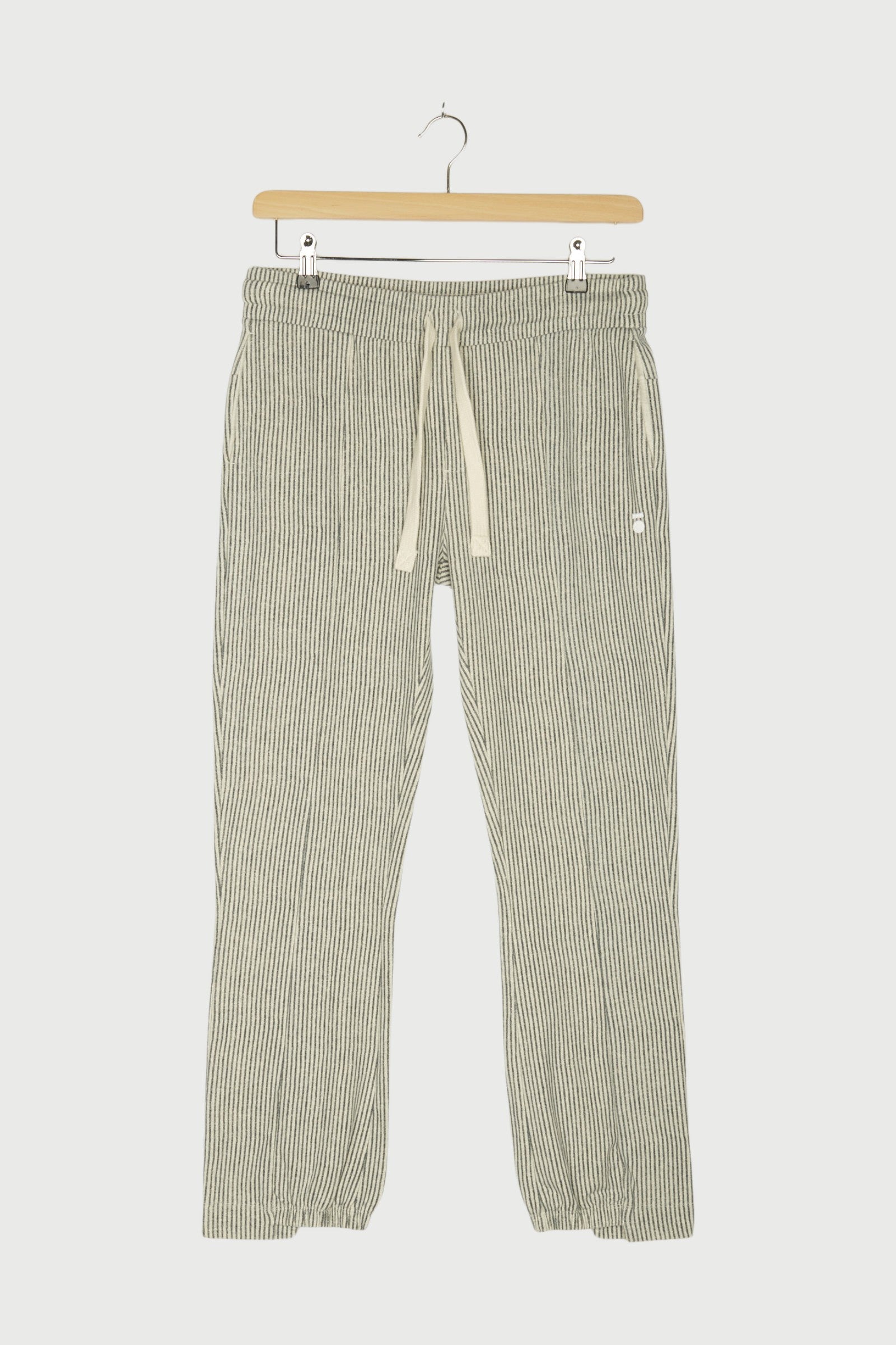 straight jogger denim stripe