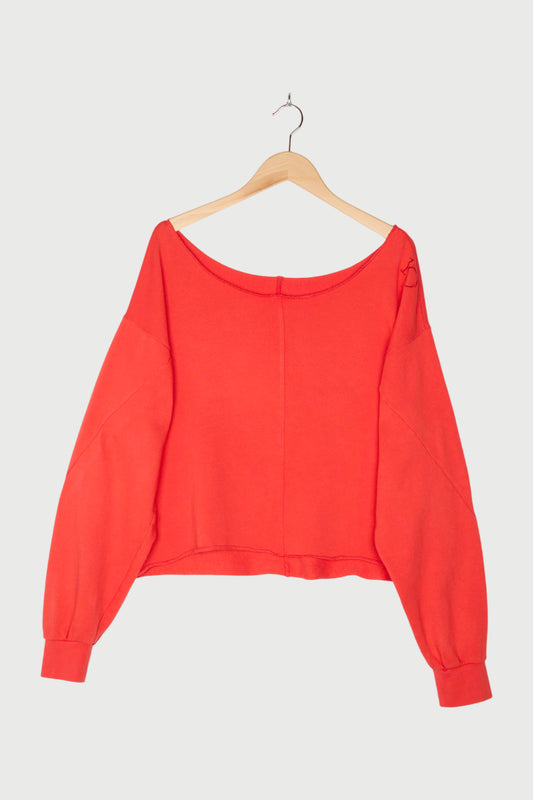 CROPPED BOAT NECK SWEATER